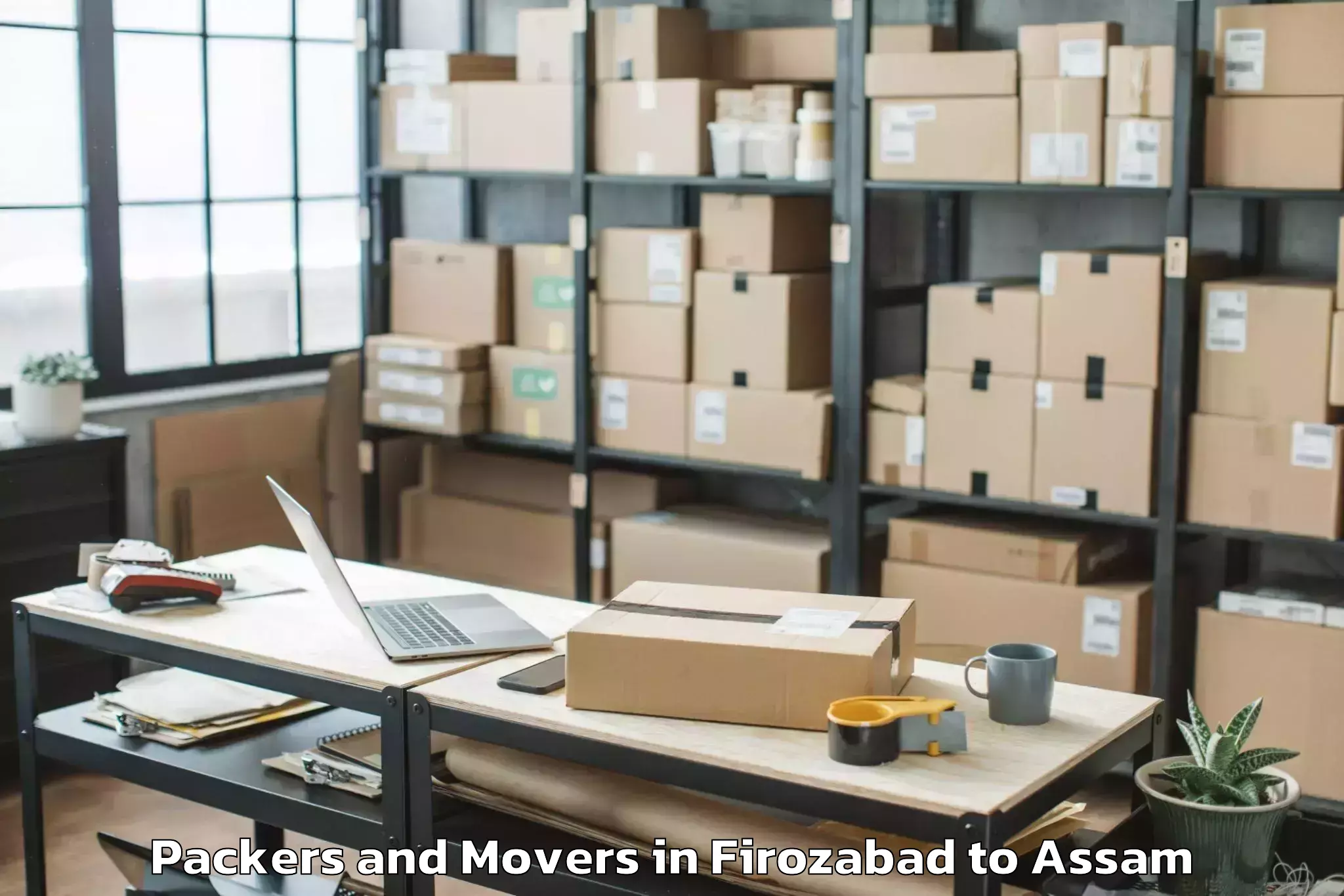 Book Firozabad to Dergaon Packers And Movers